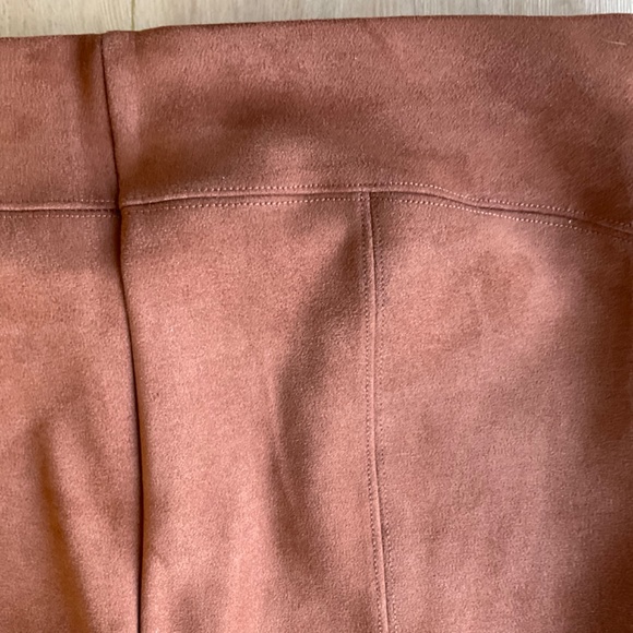 Anthropologie Faux Suede Leggings cognac brown pants western equestrian rich mom - Picture 15 of 15